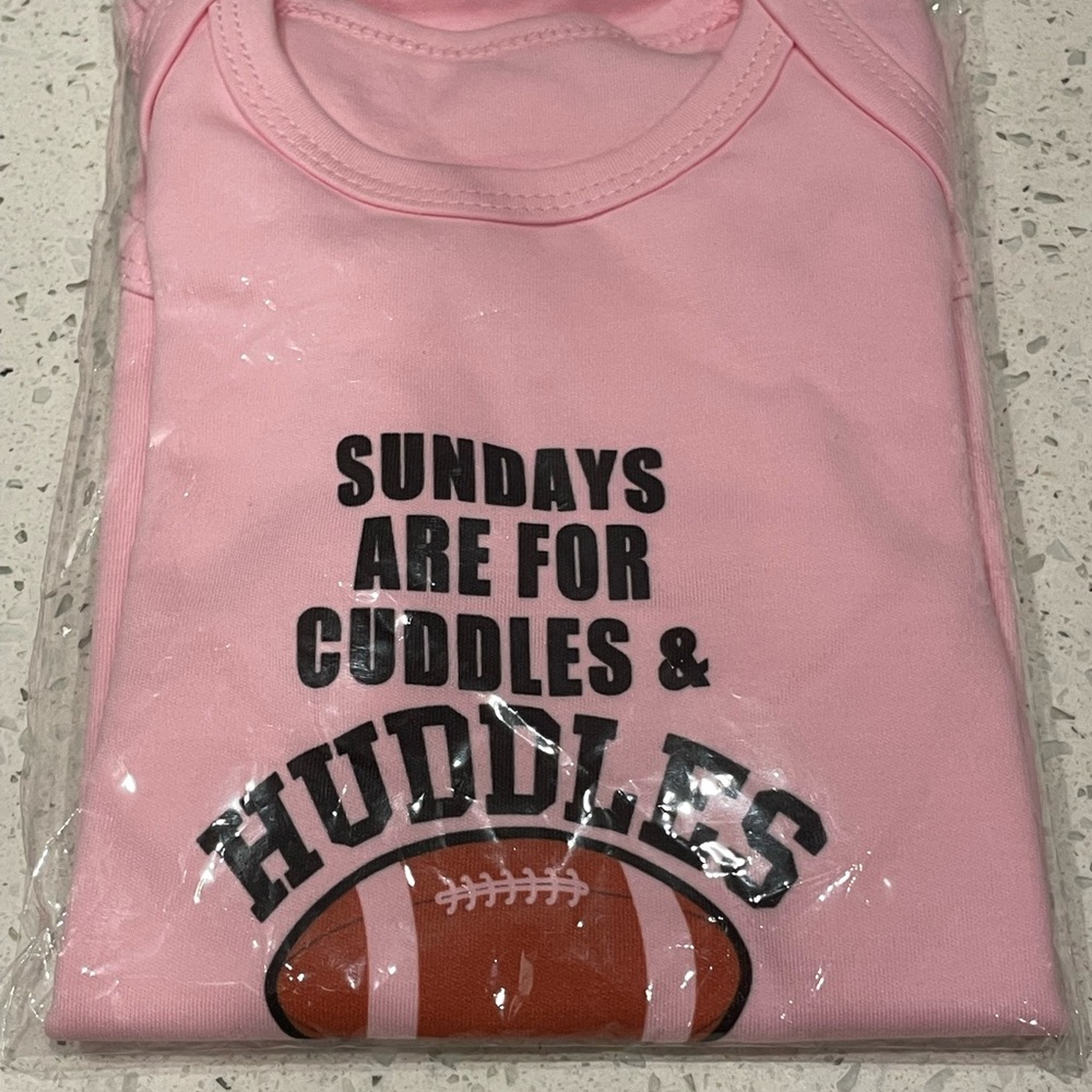 Pink Baby Football Onesie